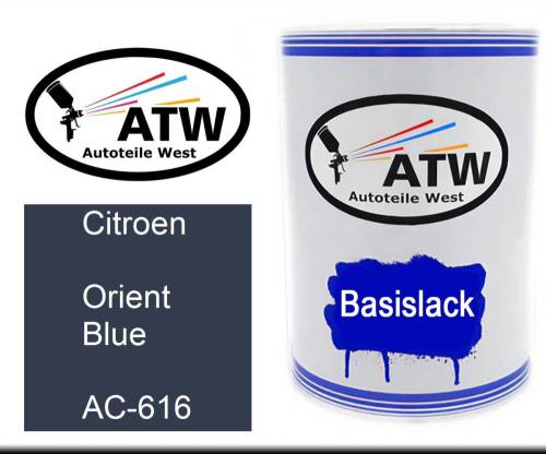 Citroen, Orient Blue, AC-616: 500ml Lackdose, von ATW Autoteile West.